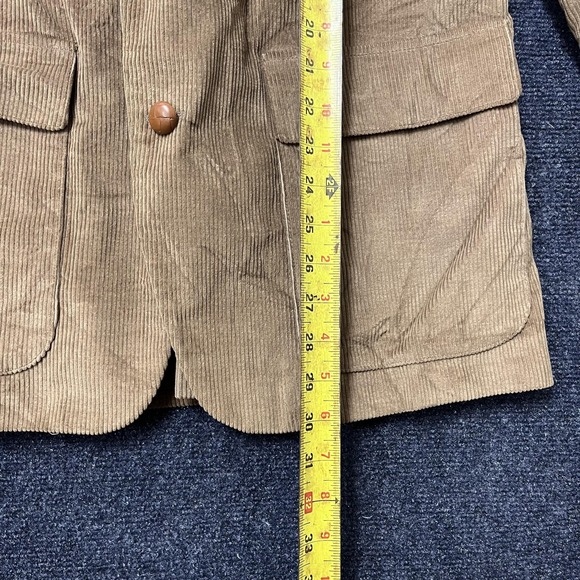 WGT By Farah Blazer Mens 42 Beige Corduroy Elbow Patch Sport Coat Jacket Casual - Picture 8 of 13